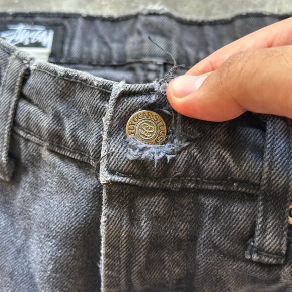 Vintage 80s Stussy BIG OL Jeans Made In USA Jean Shorts Size 32 - Picture 5 of 7